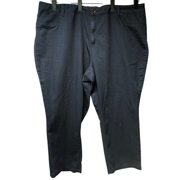 Ashley Stewart High Rise Cropped Dark Wash Denim Jeans Plus Size 26W - Picture 1 of 4